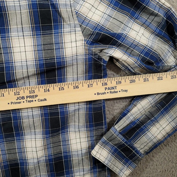 Helix Shirt Boys Large Blue Plaid Pearl Snap‎ Button Up Western Rodeo Cowboy - Picture 7 of 9